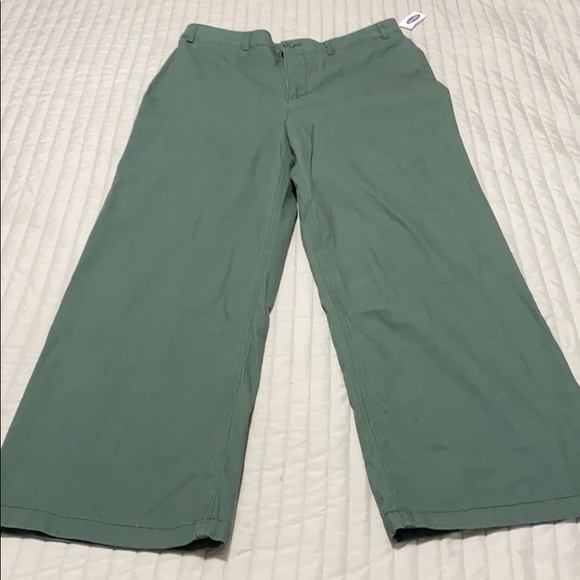 Old Navy Pants - OLD NAVY wide leg  extra high rise green pants 12